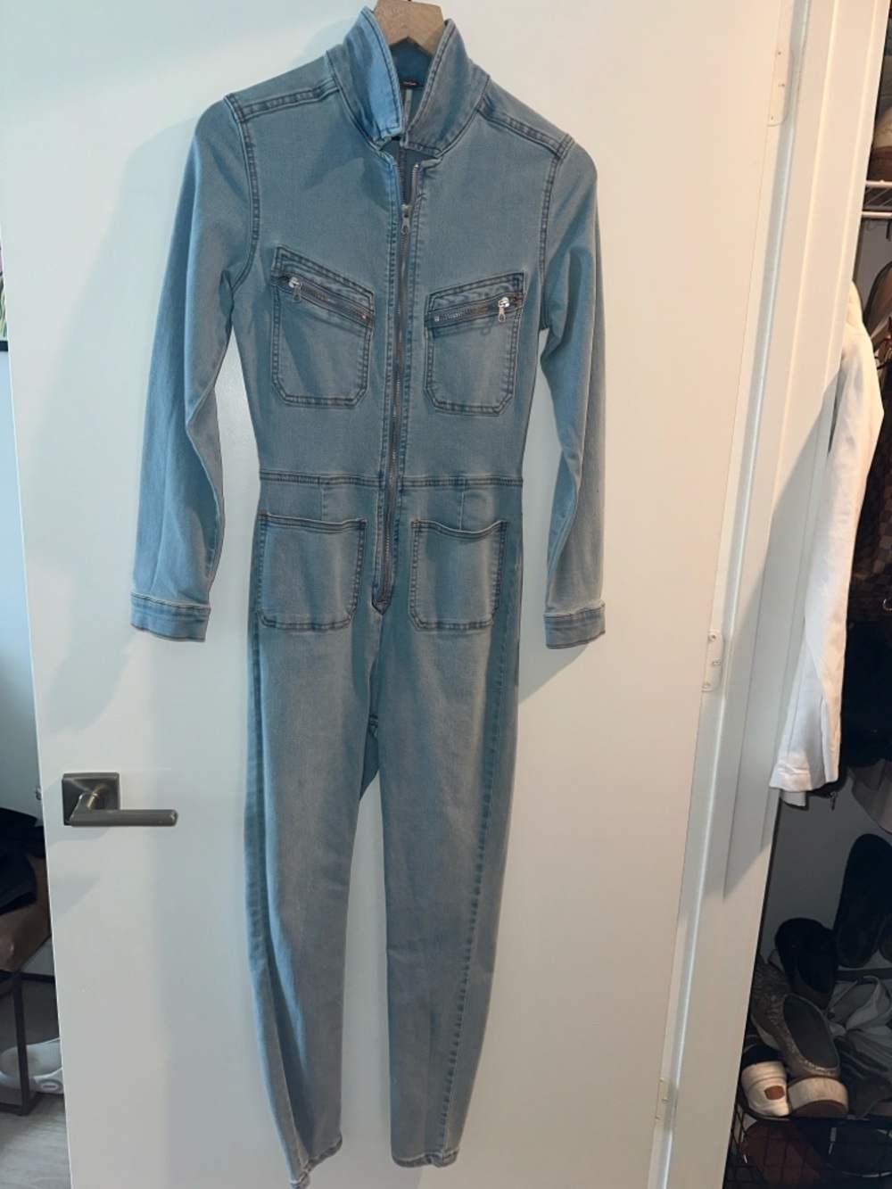 Free People Light Blue Denim Lennox Jumpsuit - Picture 3 of 4